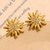 Wholesale Fashion Elegant Niche Highend Women's Stainless Steel Star Pattern Electroplated Earrings