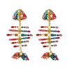 Wholesale Fashion Exaggerated Creative Acrylic Fishbone Colored Diamond Earrings