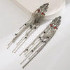 Wholesale Fashion Exaggerated Long Tassel Chain Earrings Alloy Geometric Electroplating For Women