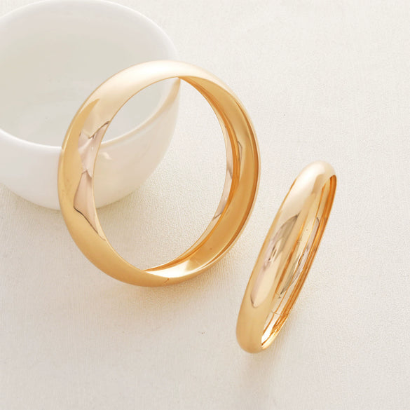 Wholesale Fashion Exaggerated Metal Alloy Arc Plain Circle Wide Multi Layer Simple Bracelet With Electroplating