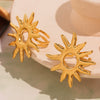 Wholesale Fashion Exaggerated Personality Geometric Stainless Steel Open Finger Ring With 18K True Gold Color Preserving Electroplating