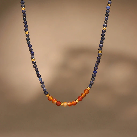 Wholesale Fashion Exquisite Clavicle Chain Girl's All Match Beaded Necklace With Geometric Shape Made Of Stainless Steel And Electroplated