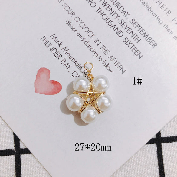 Wholesale Fashion Exquisite Crystal Pearl Bowknot And Fivepointed Star Pendant Earrings Jewelry Accessories With Electroplating Treatment