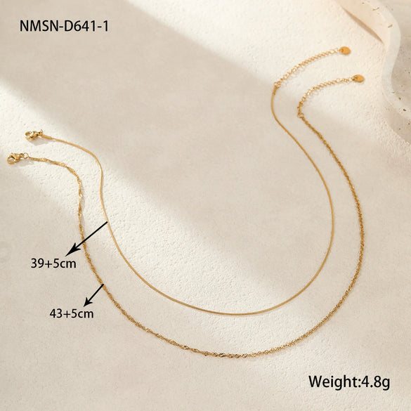Wholesale Fashion Exquisite Stainless Steel 18K Geometric Clavicle Necklace With Electroplating For Women