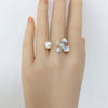Wholesale Fashion Exquisite Women's Freshwater Pearl Ring With Copper Accessories Flat Round And Rose Buns Round Shapes