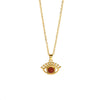 Wholesale Fashion Eyes Pendant Necklace In Stainless Steel With O Word Chain And Pvd Furnace Vacuum Real Gold Plating