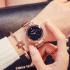 Wholesale Fashion Female Student Round Dial Alloy Case Stainless Steel Strap Star Pattern Watch