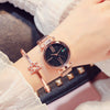 Wholesale Fashion Female Student Round Dial Alloy Case Stainless Steel Strap Star Pattern Watch