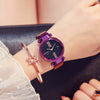 Wholesale Fashion Female Student Round Dial Alloy Case Stainless Steel Strap Star Pattern Watch