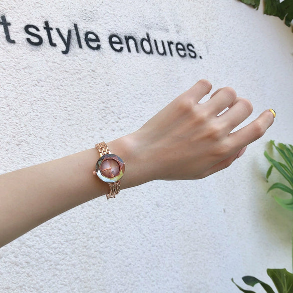 Wholesale Fashion Female Student Watch Alloy Case Stainless Steel Strap Round Dial