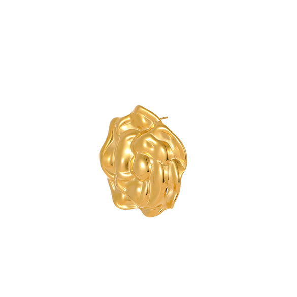 Wholesale Fashion Flower Leaf Titanium Steel Earrings 18K Gold Plated
