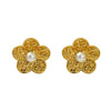 Wholesale Fashion Flower Leaf Titanium Steel Earrings Stainless Steel Gold Plated Water Plated For Women