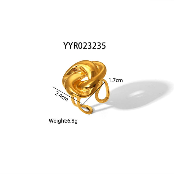 Wholesale Fashion Flower Ring And Freshwater Pearl Earrings Rose Earrings Stainless Steel Jewelry Suit With Pvd Furnace Real Gold Electroplating For Women
