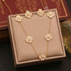 Wholesale Fashion Four Leaf Clover Stainless Steel Necklace Set In Old Money Style