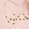 Wholesale Fashion Four Leaf Clover Stainless Steel Necklace Set In Old Money Style