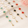Wholesale Fashion Fourleaf Clover 18K Gold Plated Titanium Steel Motherofpearl Nonfading Women's Bracelet