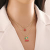 Wholesale Fashion Fruit Shaped Stainless Steel Pendant Necklace With O Chain And Electroplating Treatment For Women