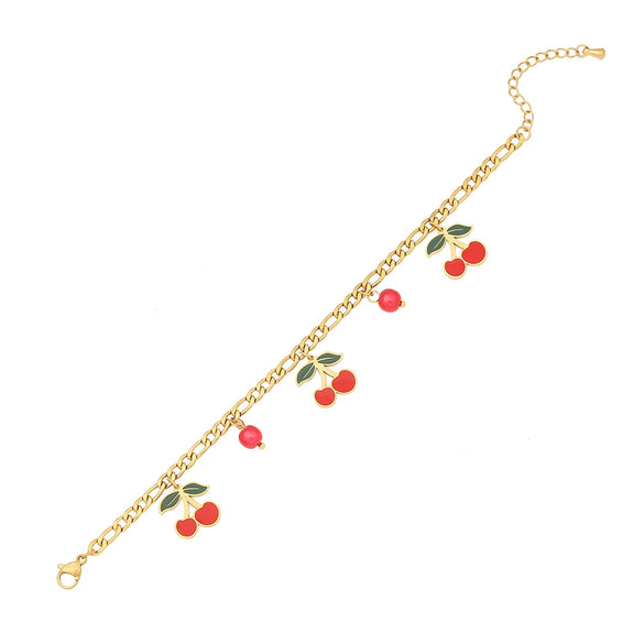 Wholesale Fashion Fruit Shaped Stainless Steel Pendant Necklace With O Chain And Electroplating Treatment For Women