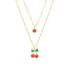 Wholesale Fashion Fruit Shaped Stainless Steel Pendant Necklace With O Chain And Electroplating Treatment For Women