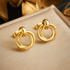 Wholesale Fashion Geometric Circle Goldplated Stainless Steel Women's Earrings