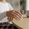 Wholesale Fashion Geometric Copper Electroplated Couple Rings For Women