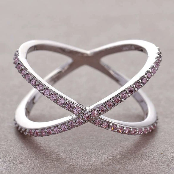 Wholesale Fashion Geometric Copper Ring With Zirconia