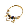 Wholesale Fashion Geometric Diamond Alloy Adjustable Couple Bracelet With Love Pendant
