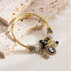 Wholesale Fashion Geometric Diamond Alloy Adjustable Couple Bracelet With Love Pendant