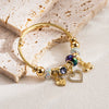 Wholesale Fashion Geometric Diamond Alloy Adjustable Couple Bracelet With Love Pendant