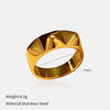 Wholesale Fashion Geometric Embossed Electroplated Titanium Steel Women's Ring