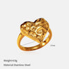 Wholesale Fashion Geometric Embossed Electroplated Titanium Steel Women's Ring