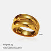 Wholesale Fashion Geometric Embossed Electroplated Titanium Steel Women's Ring