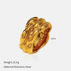 Wholesale Fashion Geometric Embossed Electroplated Titanium Steel Women's Ring