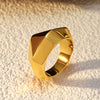 Wholesale Fashion Geometric Embossed Electroplated Titanium Steel Women's Ring