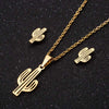 Wholesale Fashion Geometric Flying Deer Snowflake Feather Hollow Skull Stainless Steel Earrings Necklace With Electroplating For Women