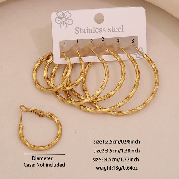Wholesale Fashion Geometric Hexagonal Stainless Steel Earrings With Electroplating