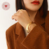 Wholesale Fashion Geometric Joker Cross Open Bracelet Titanium Steel 18K Gold Plated Jewelry
