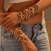Wholesale Fashion Geometric Lines Color Matching Titanium Steel And Stainless Steel Electroplated Women's Bracelet