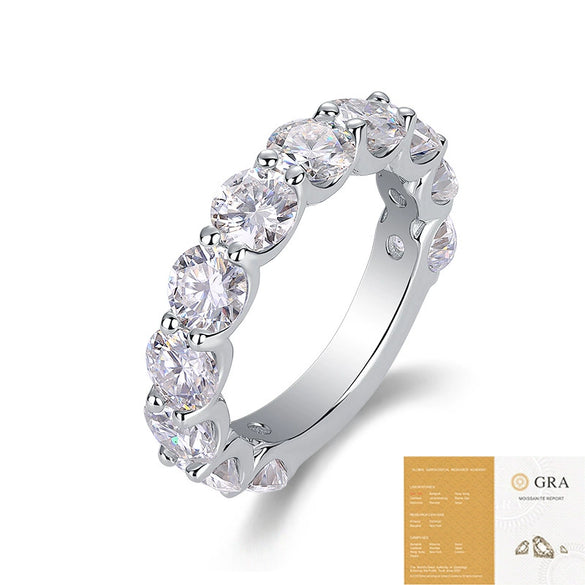 Wholesale Fashion Geometric Moissanite Inlaid 925 Silver Ring
