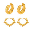Wholesale Fashion Geometric Rivet Hoop Earrings 316L Stainless Steel Electroplated For Women