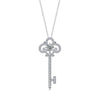 Wholesale Fashion Geometric S925 Silver Moissanite Key Pendant Necklace With Electroplating