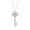 Wholesale Fashion Geometric S925 Silver Moissanite Key Pendant Necklace With Electroplating