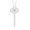 Wholesale Fashion Geometric S925 Silver Moissanite Key Pendant Necklace With Electroplating