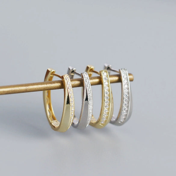 Wholesale Fashion Geometric S925 Sterling Silver Electroplated Wind Earrings For Women