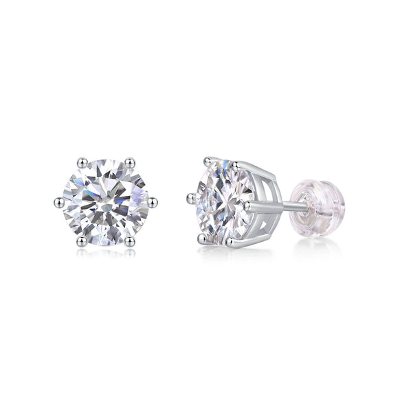 Wholesale Fashion Geometric 925 Silver Earrings Set With Moissanite