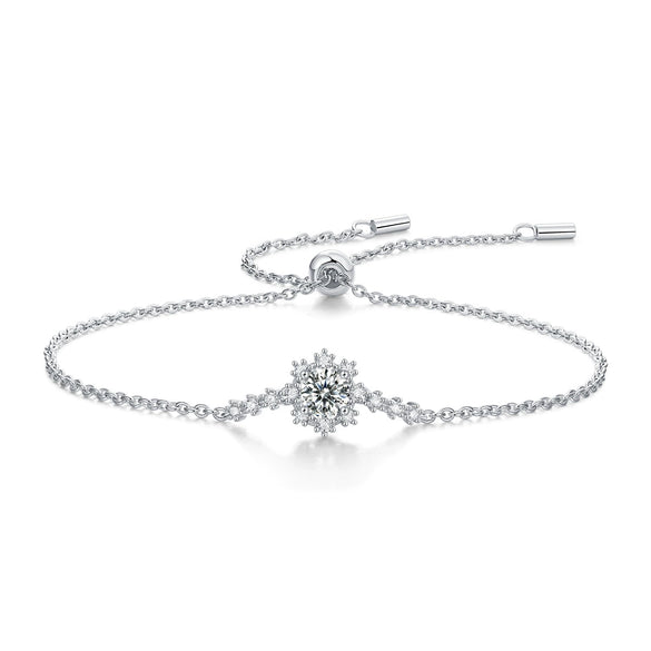 Wholesale Fashion Geometric 925 Silver Moissanite Inlay Bracelet
