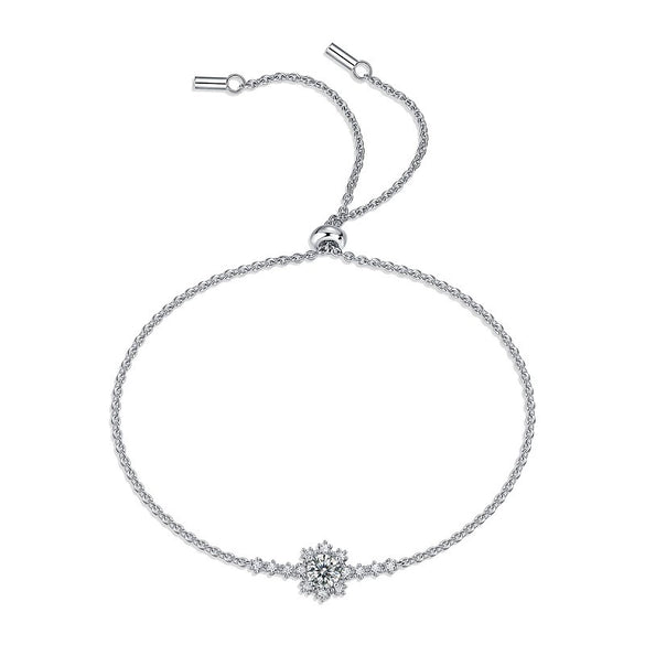 Wholesale Fashion Geometric 925 Silver Moissanite Inlay Bracelet