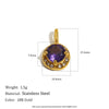 Wholesale Fashion Geometric Solid Barrel Bead Jewelry Accessories Stainless Steel 18K Gold Plated Round Zirconium Pendant For Women