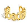 Wholesale Fashion Geometric Spiral Cut Out Design Oil Pressure 18K Gold Plated Stainless Steel Hand Bracelet