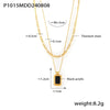 Wholesale Fashion Geometric Square Acrylic And 316L Stainless Steel Double Stacked Pendant Necklace With Electroplating For Women